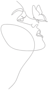 A drawing of a person with headphones on.