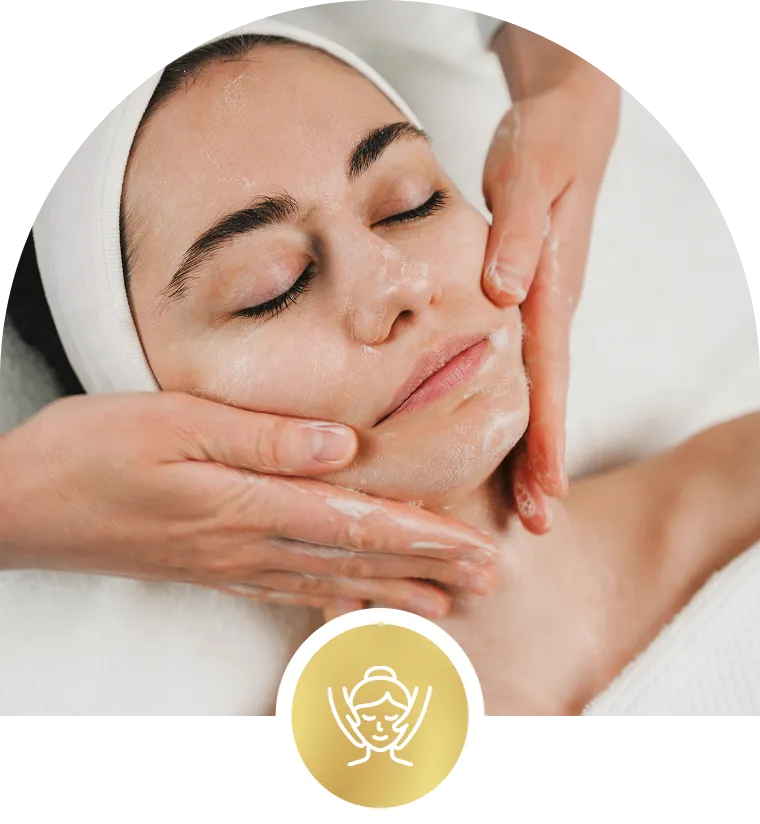 Facial massage therapy for relaxation and rejuvenation.